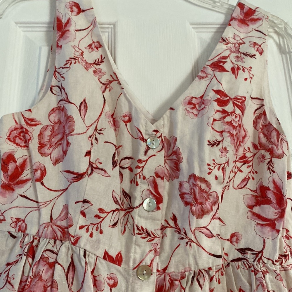 Cynthia Rowley linen mid length floral dress size 2 - Picture 2 of 4
